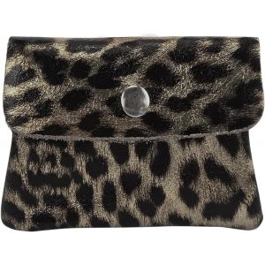 Cauc-P09 P09 Petit Porte-Monnaie Pour Femme En Cuir Fabriqu&eacute; En Italie, L&eacute;o Or Vieilli M&eacute;tallis&eacute;, Xs, Pratique - Neuf