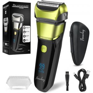 Chenquansarl-Rasoir Électrique Homme Barbe Wet & Dry, Rasoir À Grille Électrique Avec Etui De Voyage & Tondeuse À Barbe, 99-120 Min D'autonomie 1.5 Heure De Charge, Écran Lcd, Ra Précis Et Doux - Neuf