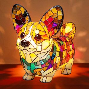 Veilleuse Artistique En R&eacute;sine Teint&eacute;e, Veilleuse S&eacute;rie Artistique Chien, Veilleuse Chien En R&eacute;sine Pour Chambre, Lampe De Table En Forme D'animal Pour Animal Domestique Pour Table[Vei9272164] - Neuf