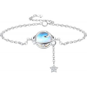Eryi-Bracelet Femme Argent Sterling 925 Bracelet En Pierre De Lune Brillants Bracelets D'amitié Cadeau Pour Elle Cadeau De Fête Des Mères Meilleure Amie Cadeau Anniversaire Cadeau Femme - Neuf