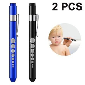 Lot De 2 Stylos Lumineux Led ¿ Alliage D'aluminium Durable, Design Compact, Plusieurs Couleurs, Idéal Pour Les Bilans De Santé Et L'utilisation Quotidienne - Neuf