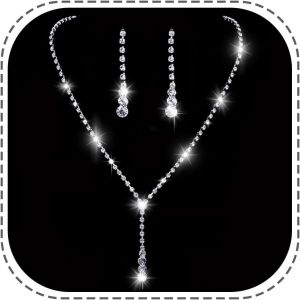 Meimie-Parure De Bijoux Demariage En Argent Avec Collier Et Boucles D'oreilles En Strass Pour Femme Et Fille - Neuf