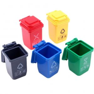 Lot De 5 Poubelles Miniatures Pour Maisons De Poup&eacute;es Et Tables De Sable &iquest; Mod&egrave;les De Poubelles Miniatures En Abs Color&eacute;s Et Durables Pour D&eacute;coration Diy - Neuf