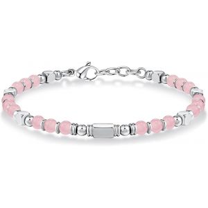 Bracelet De Perles Pour Femme,Bracelets De Perles En Pierre Cristal Rose Femme,Bracelet En Pierre Naturelle Véritable - Neuf