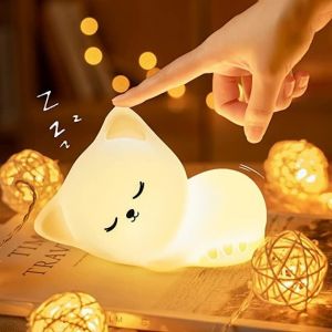 Veilleuse B&eacute;b&eacute; Veilleuse Enfant Kawaii Deco Chambre Fille, 16 Couleurs Veilleuse Chat Veilleuse B&eacute;b&eacute; Lampe De Chevet Enfant, Veilleuse B&eacute;b&eacute; Veilleuse Chat Kawaii Decor, Veilleuse Bebe Cadeau Fille - Neuf