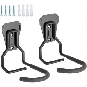 Jexnovashop-Support De V&eacute;lo Mural &iquest; Crochets V&eacute;lo Muraux Robustes 35kg, Porte-V&eacute;lo Vertical Accroche Velo Gain De Place Pour Garage/Int&eacute;rieur, Compatible Avec V&eacute;lo De Route/Vtt (Noir, Lot De 2) - Neuf