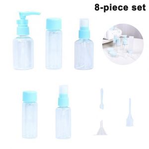 Ensemble de 8 flacons de voyage anti-fuites Bran - Contenants portables pour liquides, cosmétiques et soins personnels - Neuf