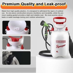 Douche De Camping Multifonctionnelle 5l/1,3 Gallons PulvéRisateur D'eau Pressurisé Portable Avec 7 Modes De PulvéRisation Pour Voyage Camping RandonnéE Douche Lavage De Voiture Arrosage Des Animaux Domestiques - Neuf