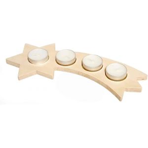 KALANKA-Holzspielzeug 40036 - Porte-Bougie à réchaud en Forme d'étoile avec Queue, en Bois, Naturel, décoration pour Les Occasions spéciales des Monts Métallifères - Neuf