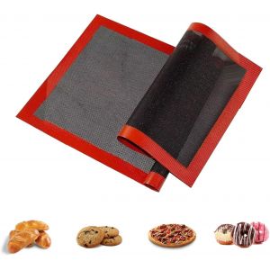 AYUHR-2 Pièces Tapis De Cuisson Perforés,Tapis à Pizza en Silicone, Tapis De Cuisson en Silicone Perforé Tapis en Fibre De Verre De Silicone Perforé 30x40 Cm Biscuit Cuisson Pâtisserie Tapis De Cuiss - Neuf