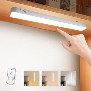 Lampe De Placard Magnétique, 42Cm Veilleuse Led Sans Fil À Télécommandé, 3 Modes D'Eclairage/Fonction De Synchronisation, Barre De Lumière À Led Pour Armoire, Cuisine, Lecture, Camping - Neuf
