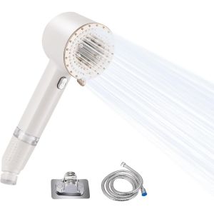 VIOU-Pommeau De Douche Avec Filtre,Pommeau De Douche Haute Pression,3 Modes Pommeau De Douche Avec 1.5 Tuyau Douche,Pommeau De Douche Anti-Calcaire Économiseur D'Eau Pour Éliminer Le Chlore Résiduel - Neuf