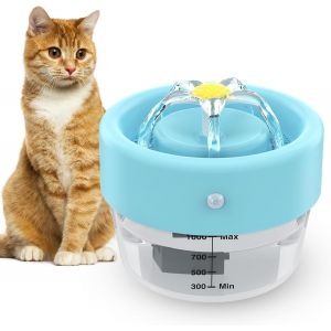 Subzonal-Fontaine Pour Chat Sans Fil - 1 L - Ultra Silencieuse - 1000 Mah - Avec D&eacute;tecteur De Mouvement, Filtre, Deux Modes D'&eacute;coulement - Inducteur Grand Angle De 120 &deg; - Pour Chat Et Chien - Bleu - Neuf