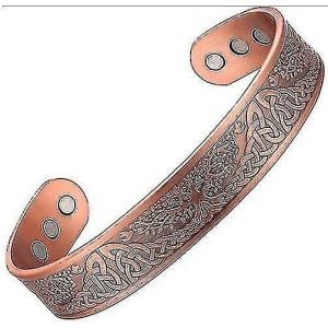 Bracelet, Bracelet Magn&eacute;tique En Cuivre Pour Hommes Femmes, Arbre De Vie Brassard En Cuivre Souill&eacute; Bangle Taille R&eacute;glable - Neuf
