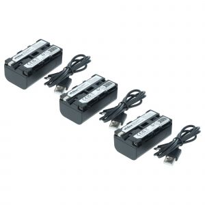 vhbw 3x Batterie compatible avec Yongnuo YN-608 5500K, YN-608 3200K-5500K +RGB, YN-608 3200K-5500K appareil photo (2000mAh, 7,4V, Li-ion) - Neuf