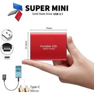 Disque dur externe SSD 1 To interne Type-C USB 3.1 flash pc portable ordinateur, macbook, laptop, windows - Neuf