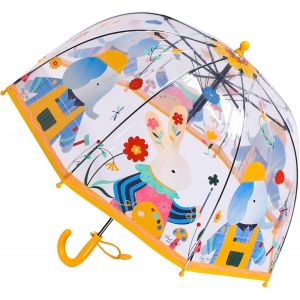 Parapluie Pour Enfant Avec Toit En D&ocirc;me - Design L&eacute;ger Et Mignon - Protection Contre Le Vent Et La Pluie - En Forme De Cloche - Transparent - Cadeaux Pour Enfants - Neuf