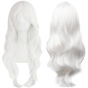 Kalanka-Colorfulpanda Perruque De Cosplay Ondul&eacute;e Pour Femme, Cheveux Longs Et Boucl&eacute;s Avec Frange, 70 Cm De Long, Perruque Synth&eacute;tique Pour Filles, Cosplay, Halloween, F&ecirc;te - Neuf