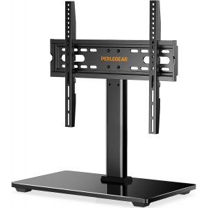 VornixorSarlshop-Support TV sur Pied TV Universel - pour de 32-60 Pouces T&eacute;l&eacute;vision,R&eacute;glable en Hauteur Max Charge 40kg VESA 400x400 mm,avec la Base en Verre Tremp&eacute; & Gestion des Fils - Neuf