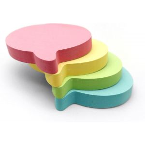 Eryi-Evergreen Goods U2013 Lot De 400 Notes Adhésives Amovibles En Forme De Bulle De Qualité (76 X 76 Mm) | 4 Blocs De 100 Feuilles | Notes Autocollantes | Bleu, Rose, Vert, Jaune | Pour Bureau, Mai - Neuf