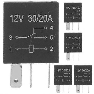 5pcs relais automobile 12 volts relais 5 broches 30a accessoire de commutateur de relais automatique - Neuf