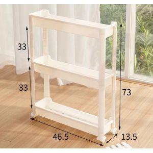 &Eacute;tag&egrave;re &Eacute;troite &Agrave; 3/4 Couches,Support De Rangement Mobile Derri&egrave;re La Porte De La Salle De Bain,Espace De Toilette,Chariot De Sol,&Eacute;tag&egrave;re De Couture De Salle De Bains,Organisateur De Cuisine.3floor-W - Neuf