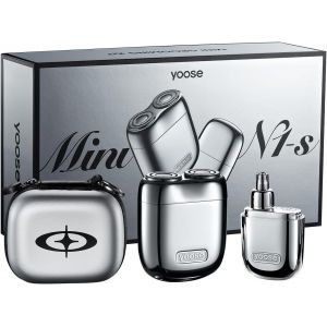 Mini Rasoir Electrique Hommes,Portable & L&eacute;ger En Alliage Rasoir Homme,Recharge Rapide Usb-C Rasoir Electrique,Lame Magn&eacute;tique,&Eacute;tanche Ipx7/Usage Sec/Humide - Voyage/Voiture/Sport (Argent&eacute;) - Neuf