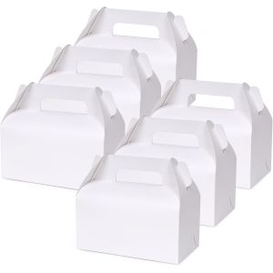 Trahoo-Lot De 30 Boîtes Cadeau Carton Blanche Pour Les Fêtes, Boîte A Gateaux En Carton 16 X 9,3 X 8 Cm Avec Poignée Et Pliables, Emballage Bonbon Et Goûter Pour Anniversaires Mariages Noël Fête - Neuf