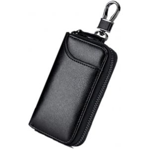 TRAHOO-Etuis Pochette Porte Cl&eacute;s Cuir, &Eacute;tui Porte-Cl&eacute;s Voiture avec 6 Crochet Clip pour Homme et Femme,Crochets et Poches - Neuf