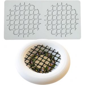 Loc-Tapis De Dentelle Moussante En Silicone, Moule D'impression De Processus De Sucre D&eacute;coration De Cuisson Mol&eacute;culaire De G&acirc;teau Comestible, 2 Trous Filet De P&ecirc;che Circulaire - Neuf