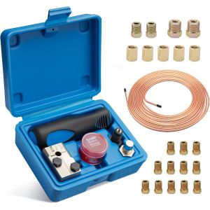 MEVRONISSHOP-Outils D'&eacute;vasement de Tuyaux de Freins Frein pour Evasement DIN - 4,75 mm - Kit Universel de Sertissage Conduites de Frein, 7,62 m - Diam&egrave;tre, 4,75 mm - avec 16 Connecteurs + 5 Connecteu - Neuf