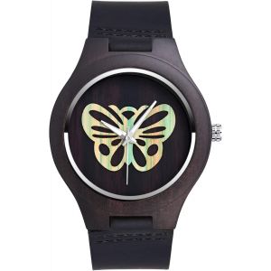 Eryi-Montre En Bois Pour Homme Quartz Mouvement À Quartz Japonais Papillon Montre Analogique À Quartz - Neuf