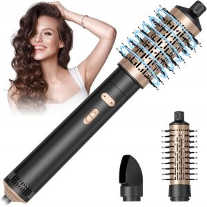 Brosse Soufflante Rotative, Air Styler 800w, Seche Cheveux Ionique, Brosse Chauffante 3 En 1, Fer A Boucler 38/50mm, 2 Vitesse/2 Température, Brosse Lissante Pour Lisser, Sécher, Boucler - Neuf