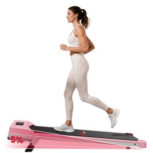 Tapis De Course Et Marche Pliable Avec Pente 5% &iquest; Tapis Roulant/Walking Pad Silencieux, 10 Km/H, 2,5cv&iquest;, Surface 38.5&iquest;Cm, Charge Max 120&iquest;Kg, &Eacute;cran Lcd &iquest; Maison & Bureau (Rose) - Neuf