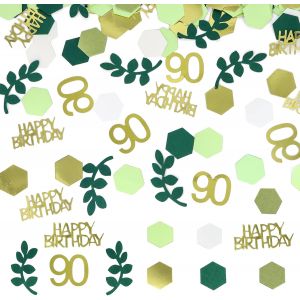 Confettis 90e anniversaire d&iquest;&iquest;co vert - 200pcs d&iquest;&iquest;coration de table 90 ans d&iquest;&iquest;coration &iquest;&iquest; disperser anniversaire or - 90 ans confettis anniversaire femmes,hommes - d&iquest;&iquest;coration 90 ans f&iquest;&ordm;te MK - 90 - Neuf