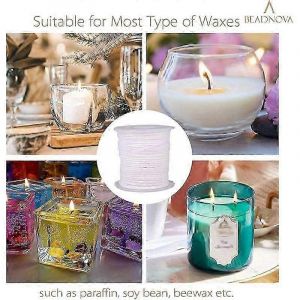 1 Rouleau 200 Pieds / 61 M&egrave;tres Bougie Blanche M&egrave;che En Coton Bougie M&egrave;che Tiss&eacute;e Pour Bricolage Bougie Fabrication Mat&eacute;riau Sans Fum&eacute;e Cire Noyau Jp - Neuf