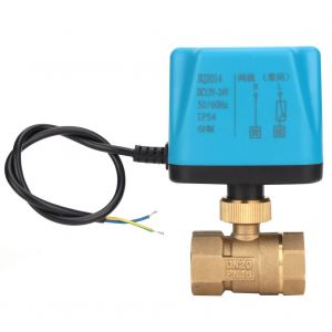 Vanne a boisseau spherique electrique G3/4 po 2 voies en laiton pour systeme de climatisation 12-24 V CC - Neuf