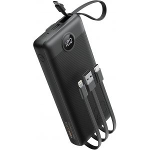 Power Bank 20000mah,Batterie Externe Avec 4 Câbles Intégrés Voyage,Veektomx Batterie Externe Charge Rapide Usb C,5 Sorties Et 4 Entrées Powerbank Grande Capacité Chargeur Externe Batterie Portable - Neuf