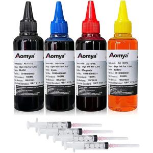 ERYI-Kit De Recharge D'Encre 4 X 100 Ml Compatible Avec Canon Pgi-545 Pgi-540 Pgi-550 Cli-551 Pgi-570 Cli-571 Pgi-580 Pgi-525 Pgi-520 Cli-521 Cartouche D'Encre Rechargeable Avec 4 Seringues, Bk+Cmy - Neuf