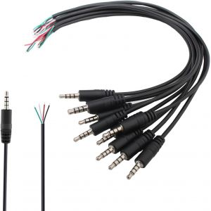 10pièces connecteur Jack 3.5 TRRS4 pôles Câble Jack Audio 3.5mm, Jack Stereo 3.5 mm, connecteur Jack 3.5 a souder,pour réparation de câble Audio(30cm) - Neuf