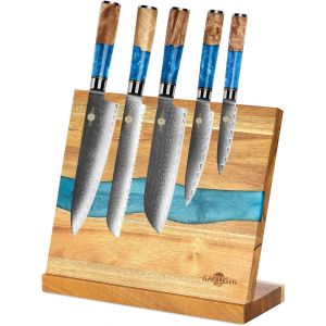 Jexnovashop-Barre Magn&eacute;tique Pour Couteaux, 22,5 X 26 Cm, Support De Couteau Magn&eacute;tique, Encastr&eacute;, En R&eacute;sine &Eacute;poxy D&eacute;corative, Sans Couteau - Neuf