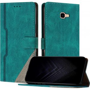 Kal-&Eacute;tui Pour Samsung Galaxy J4 Plus 2018, Housse En Cuir Pu Avec [Protection Antichoc Tpu] [Fonction Support] [Porte-Cartes ] Antichoc Magn&eacute;tique Coque Pour Galaxy J4 Plus 2018 - Vert - Neuf