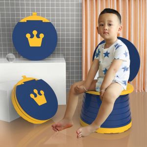Pot De Toilette Bleu Monobloc Pour Bébé, Portable Et Pliable, Idéal Pour Les Voyages, Les Toilettes, L'apprentissage Du Nettoyage, Pour L'intérieur Et L'extérieur, Pour Le Parc Et Le Camping - Neuf