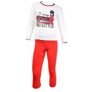 Pyjama Fille Miraculous En Coton Miraculous Hs2010 Beige Polaire - Neuf
