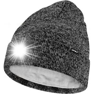 Nsiecd-Led Bonnet Lampe Frontale,Usb Rechargeable 4 Led Chapeau De Course Ultra Lumineux Lumi&egrave;re Hiver Chaud Polaire Doubl&eacute;e Tricot Bonnet Cadeaux Pour Hommes Et Femmes - Neuf