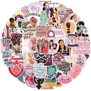 acdsgd-Cobee Autocollants F&eacute;ministes, 100 Pcs Girl Power Stickers Vinyle Imperm&eacute;able Autocollants Filles Femmes Cadeaux pour Ordinateur Portable Casque Chapeaux Bouteilles D'eau Autocollant De Voiture - Neuf