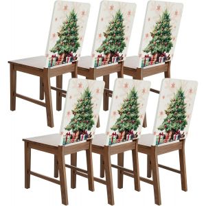 Décoration de Housses de Chaise de Noël,Housse de Chaise de Noël Dining Chair Fournitures,Housses de Dossier de Chaise Noël (6A) - Neuf