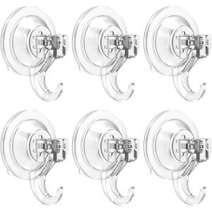 Eryi-Lot De 6 Crochets À Ventouse 3 Kg (Max) Pour Douche, Salle De Bain, Cuisine, Fenêtre, Crochets Amovibles En Plastique Très Résistants, Multi-Usage Pour Intérieur Et Porte-Serviette - Neuf