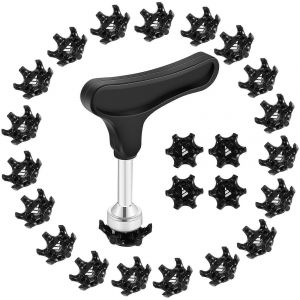 Lot De 25 Crampons Universels Antid&eacute;rapants Faciles &Agrave; Changer Pour Chaussures De Golf, Avec Cl&eacute; &Agrave; Crampons De Golf Et Deux Broches - Neuf