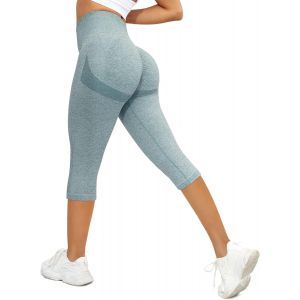 Legging 3/4 Femme Pantalon De Sport Taille Haute Slim Fit Avec Contr&ocirc;le Abdominal Butt Lift Elastique Legging De Yoga Fitness Opaque Course Collants Compression - Neuf